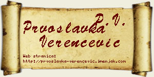Prvoslavka Verenčević vizit kartica
